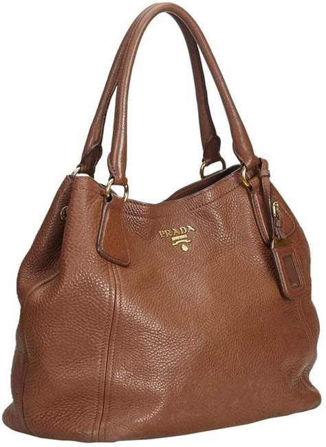 prada plush purse brown|prada brown leather bag.